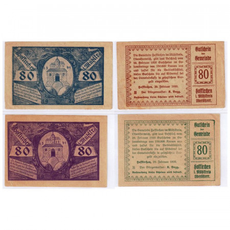 1920 * Lot 2 Notgeld Autriche 80 Heller "Haute-Autriche - Hofkirchen im Mühlkreis" (FS 386)