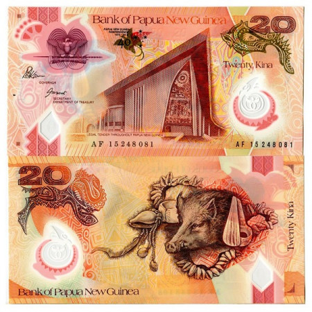 2015 * Billet Polymère Papouasie-Nouvelle-Guinée 20 Kina "40° Indépendance" (pNew) NEUF