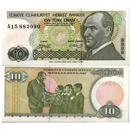 L.1970 (1979) * Billet Turquie 10 Lira "Kemal Atatürk" (p192) NEUF