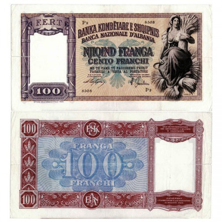 ND (1940) * Billet Albanie 100 Franga "Occupation Italienne" (p8) TTB