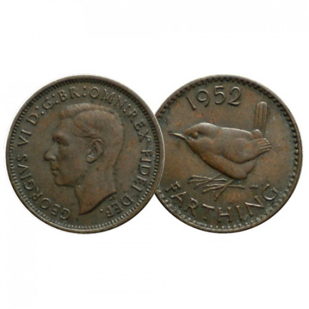 1952 * 1 Farthing Grande-Bretagne "George VI – Wren" (KM 867) SUP