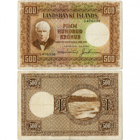 L.1928 * Billet Islande 500 Kronur "J Sigurdsson" (p36a) TB+