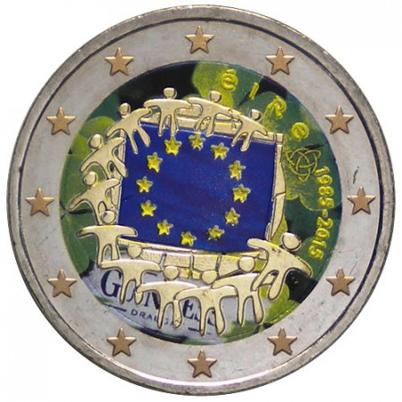 2015 * 2 Euro IRLANDE "30e Anniversaire du Drapeau Européen" Coloré