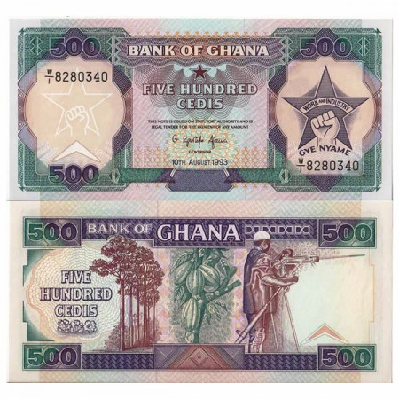 1993 * Billet Ghana 500 Cedis "Cocoa" (p28c) NEUF