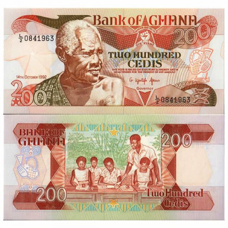 1992 * Billet Ghana 200 Cedis "School" (p27b) NEUF