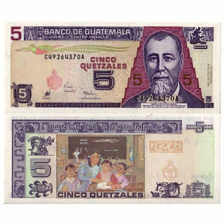 1998 * Billet Guatemala 5 Quetzales "General JR Barrios" (p100) NEUF