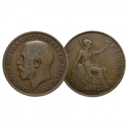 1920 * 1 Penny Grande-Bretagne "George V - Britannia Assise" (KM 810) prTTB