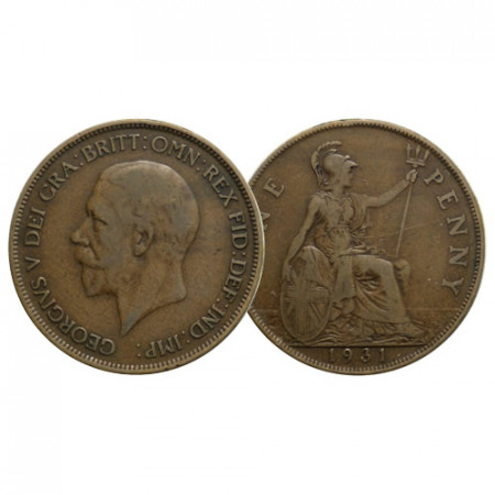 1931 * 1 Penny Grande-Bretagne "George V - Britannia Assise" (KM 838) TTB