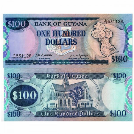 ND (1989) * Billet Guyana 100 Dollars "St. George's Cathedral" (p28) NEUF