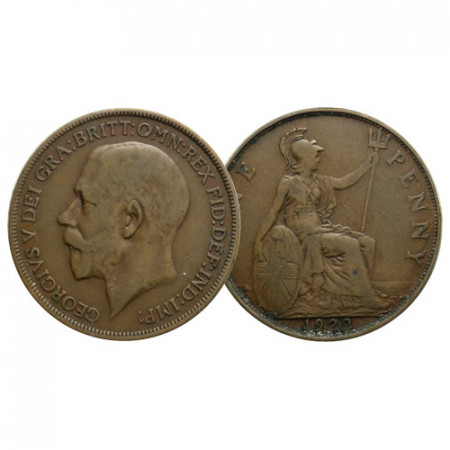 1922 * 1 Penny Grande-Bretagne "George V - Britannia Assise" (KM 810) prTTB