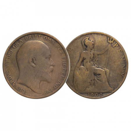 1907 * 1 Penny Grande-Bretagne "Édouard VII - Britannia Assise" (KM 794.2) B