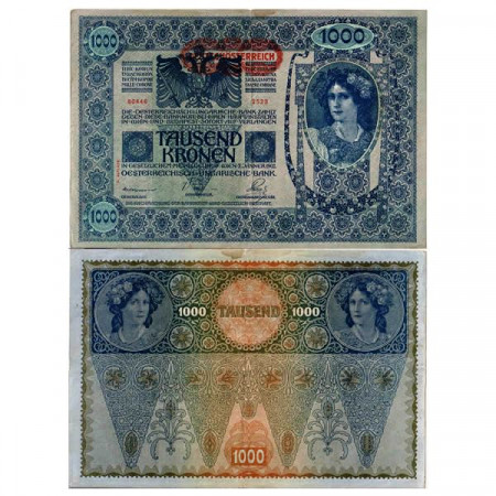 ND (1919 - old 1902) * Billet Autriche 1000 Kronen "Deutschosterreich - 2° Auflage" (p61) TTB