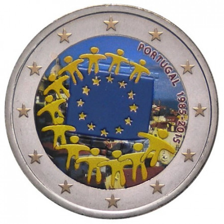 2015 * 2 Euro PORTUGAL "30e Anniversaire du Drapeau Européen" Coloré