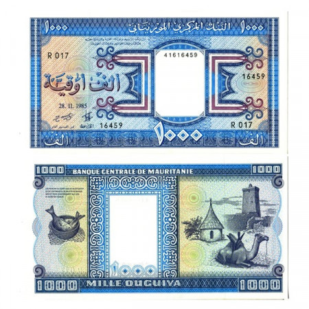 1985 * Billet Mauritanie 1000 Ouguiya "Fish - Camel" (p7b) NEUF