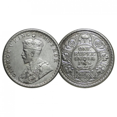 1918 (b) * 1 Rupee Argent Inde Britannique "George V" (KM 524) SUP