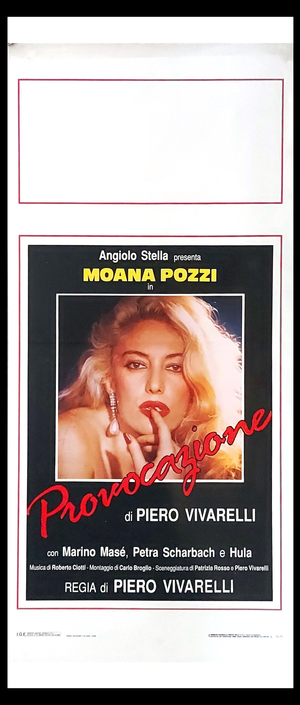 1988 Affiches De Cinéma Provocazione Moana Pozzi Marino Masé Alessandro Vivarelli