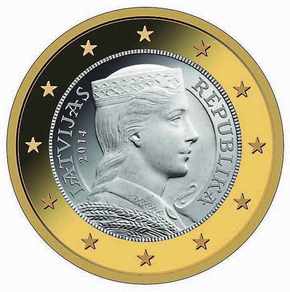 2014 * 1 euro Lettonie jeune fille letton - Mynumi