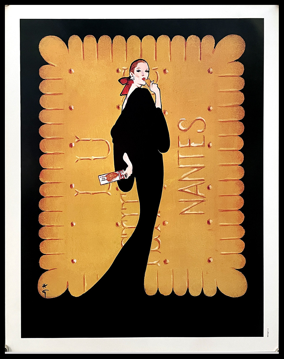 Ancienne Affiche Publicitaire Biscuits Cie Franco Américaine - Rétro (43x61 Cm), Occasion