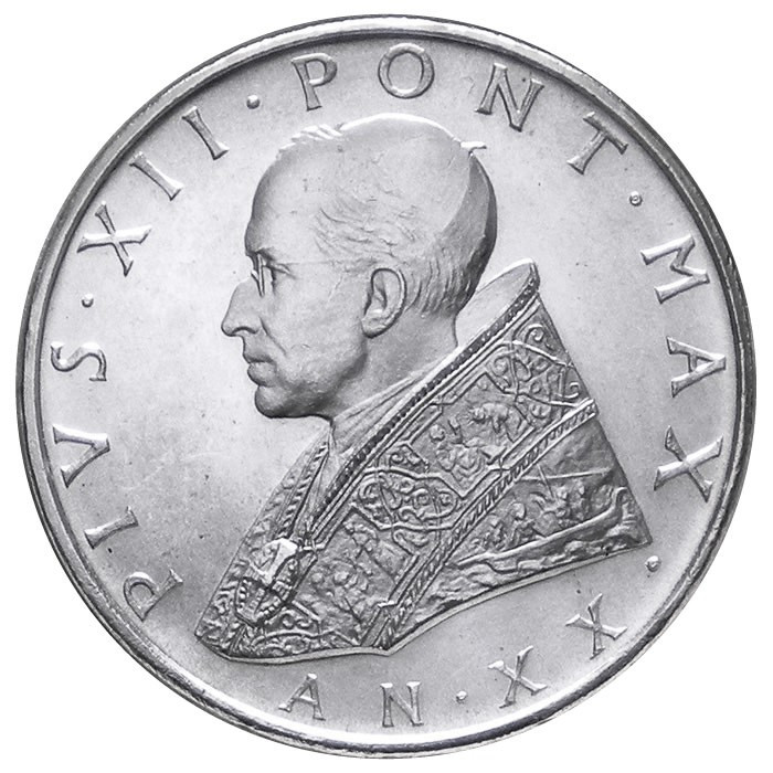 SET De 4 Monnaies Des États Papaux Du Vatican 1952 Pie XII - Aluminium, FDC