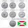 2014 * Série 6 x 5 Francs Burundi "Oiseaux Africains" UNC