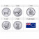 2003 * set 5 monnaies 1 centime Îles Cook Wildlife