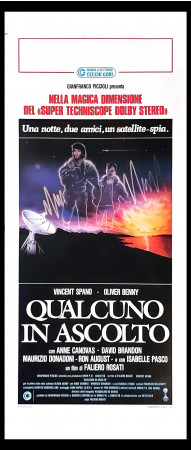 1988 * Cartel Cinematográfico "Qualcuno in Ascolto - Vincent Spano, Oliver Benny" Aventuras (A-)