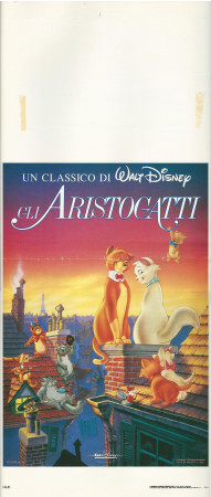 1970 * Cartel Cinematográfico "Gli Aristogatti - Walt Disney" Animación (B)