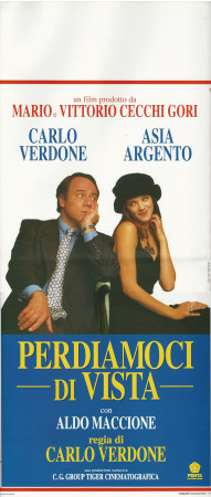 1994 * Cartel Cinematográfico "Perdiamoci di Vista - Carlo Verdone, Asia Argento, Aldo Maccione" Comedia (A-)