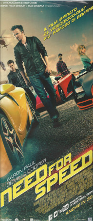 2014 * Cartel Cinematográfico "Need for Speed - Aaron Paul, Dominic Cooper, Imogen Poots" Acción (B+)