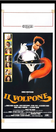 1988 * Cartel Cinematográfico "Il Volpone - Enrico Montesano, Paolo Villaggio, Eleonora Giorgi" Comedia (B+)