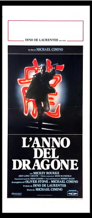 1985 * Cartel Cinematográfico "L'anno del Dragone - Michael Cimino, Mickey Rourke, John Lone" Drama (B+)