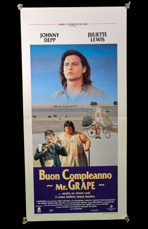 1993 * Cartel Cinematográfico "¿A quién ama Gilbert Grape? - L DiCaprio, J Depp" Dramma