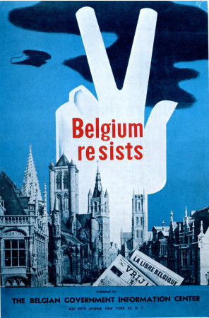 ND (WWII) * Propaganda de Guerra Reproducción "Belgio - Il Belgio Resiste" en Passepartout
