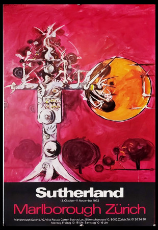 1972 * Cartel Arte Original "Sutherland - Marlborough Galerie, Zurich" Suiza (B+)