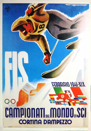 1941 XIX (2000) * Poster Turismo "Campionati Mondo SCI - Cortina d'Ampezzo" Franz Lenhart (B+)