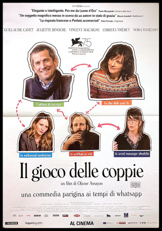 2018 * Cartel Cinematográfico "Il Gioco delle Coppie - Guillaume Canet, Juliette Binoche" Comedia (B)