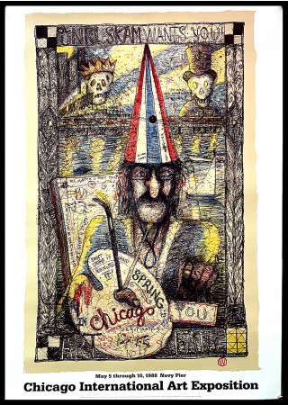 1988 * Cartel Original "William T. Wiley - Ol' Unkl Sam Wants You" EE. UU.  (B+)