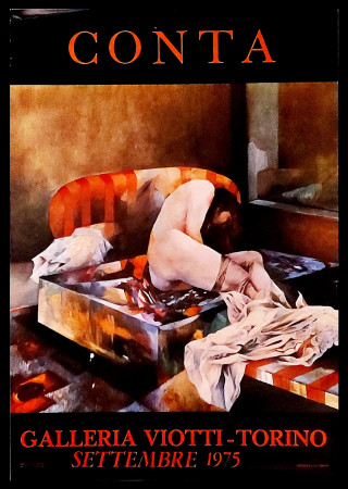 1975 * Cartel Arte Original "Livio Conta - Galleria Viotti, Torino" Italia (B)