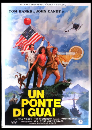 1986 * Cartel 2F Cinematográfico "Un Ponte di Guai - Tom Hanks, John Candy" Comedia (B+)