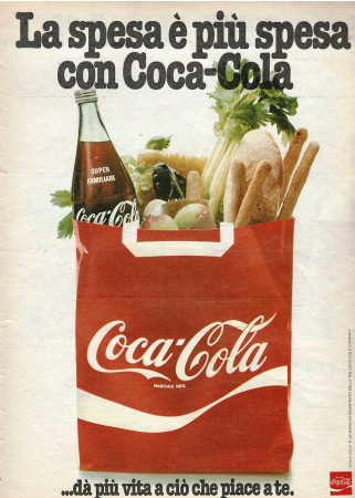 Anni '70 * Pubblicità Originale "Coca-Cola ...dà Più Vita a Ciò Che Piace A Te" in Passepartout