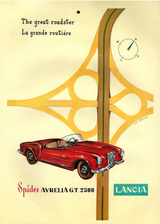 Anos '60 * Folleto Publicitario "Lancia Spider Aurelia G.T. 2500 - PINO BARALE" en Passepartout