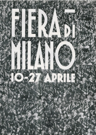 1937 * Anuncio Original "Fiera di Milano 10-27 Aprile, Folla" en Passepartout