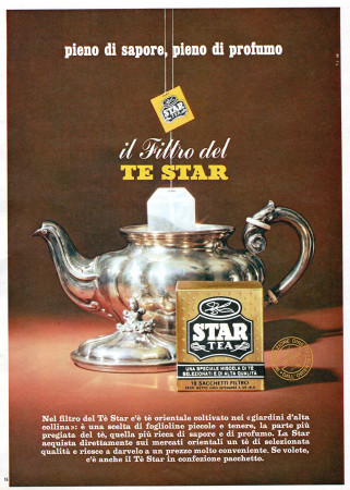 Anos '60 * Anuncio Original "Star Tea, Il Filtro del Te Star, Pieno di Sapore, Pieno di Profumo" en Passepartout