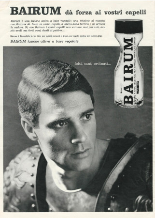 Anni '60 * Anuncio Original "Bairum Dà Forza ai Vostri Capelli, Folti, Sani, Ordinati..." en Passepartout