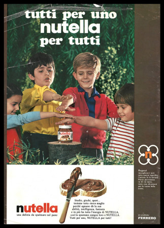 Anos 70 * Anuncio Original "Ferrero - Nutella, Tutti per Uno Nutella per Tutti, Tipo 2" Italia
