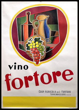 1970ca * Cartel Original "Silvano Campeggi - Vino Fortore - 1970ca" (A-) Italia