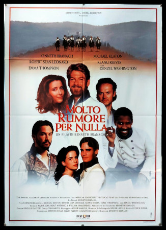 1993 * Cartel 2F Cinematográfico "Molto Rumore per Nulla - Denzel Washington, Keanu Reeves" Comedia (B+)