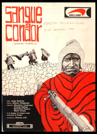 1975 * Cartel Original "Sangue di Condor, Yawar Mallku - Peg 74" Italia (B)