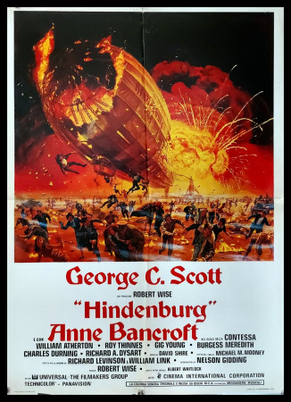 1975 * Cartel Cinematográfico "Hindenburg - Anne Bancroft, George C. Scott, Gig Young" Drama (B)