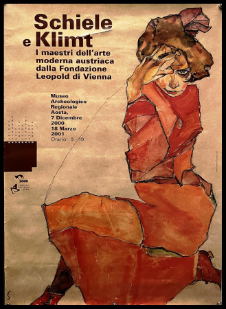 2001 * Cartel Arte Original "Schiele e Klimt, Maestri Arte Moderna Austriaca" Italia (B-)